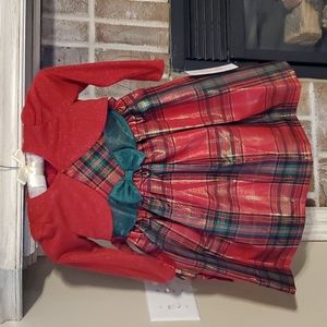 NWT Bonnie Jean Toddler Christmas Dress/Cardigan